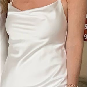 Show Me Your Mu Mu white cowl necklace bridesmaids dress